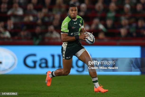Ben Loader of London Irish in action during the Gallagher Premiership Rugby match between London Irish and Northampton Saints at Gtech Community...