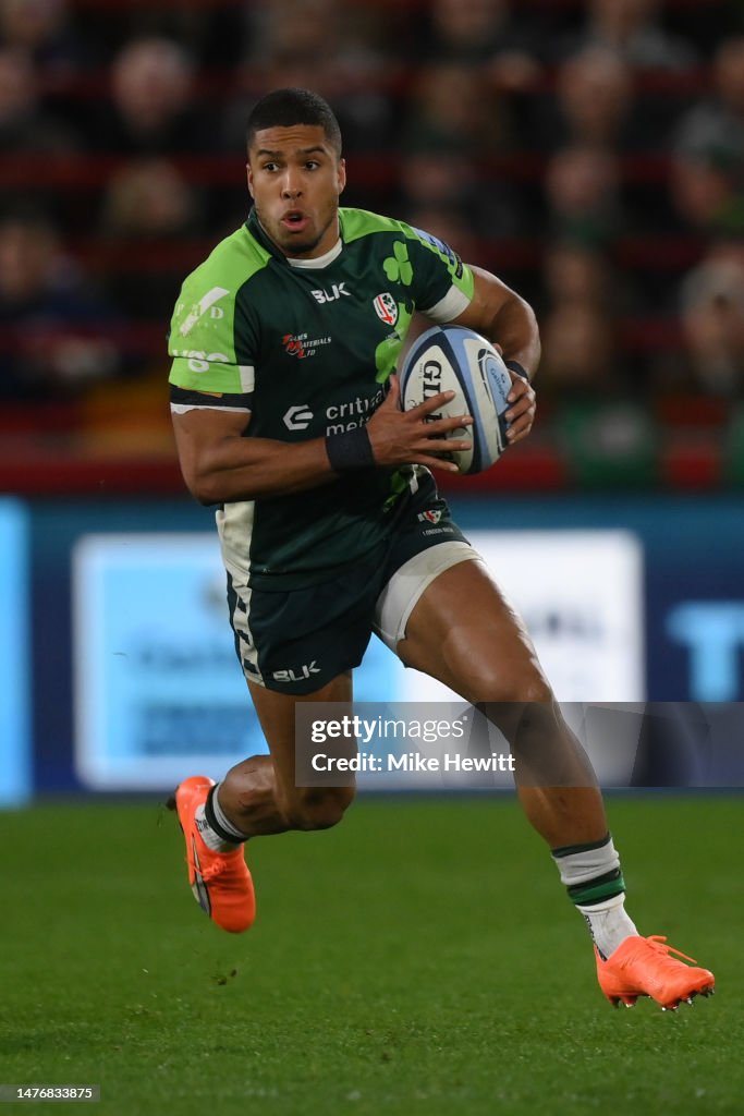 Ben Loader of London Irish in action during the Gallagher Premiership ...