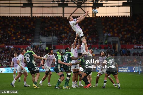 David Ribbans David Ribbans of Northampton wins a line out during the Gallagher ...