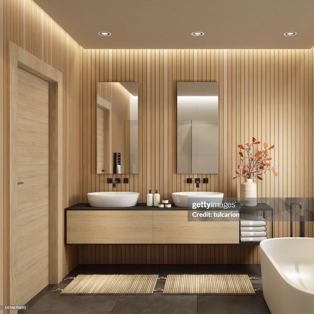 Modern minimalist Scandinavian bathroom