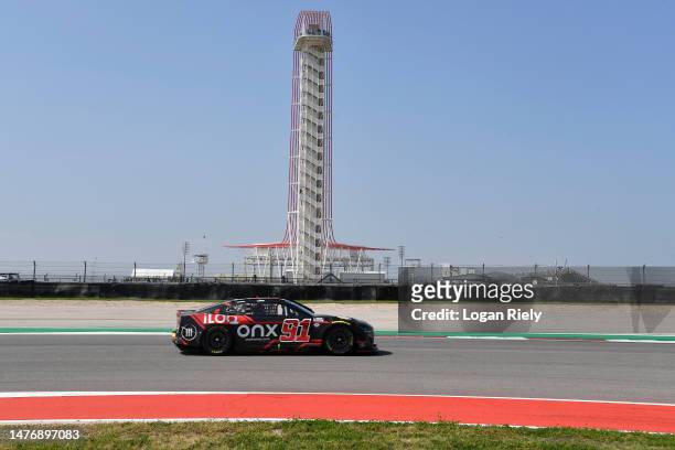 Kimi Raikkonen, driver of the Onx Homes/iLOQ Chevrolet, drives during the NASCAR Cup Series EchoPark Automotive Grand Prix at Circuit of The Americas...