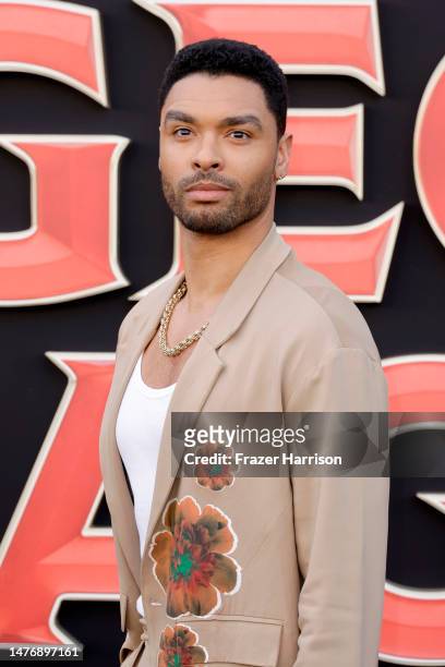 Regé-Jean Page attends the Los Angeles Premiere Of Paramount Pictures' "Dungeons And Dragons: Honor Among Thieves" at Regency Village Theatre on...