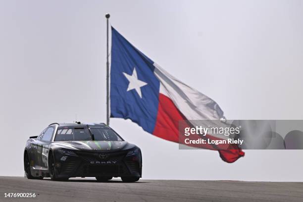 Tyler Reddick, driver of the Monster Energy Toyota, drives during the NASCAR Cup Series EchoPark Automotive Grand Prix at Circuit of The Americas on...