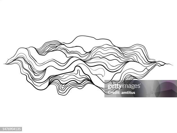 tangled wavy curves - tangled lines stock illustrations