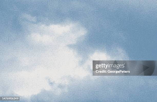 stipple illustration of cumulus clouds - cumulus stock illustrations