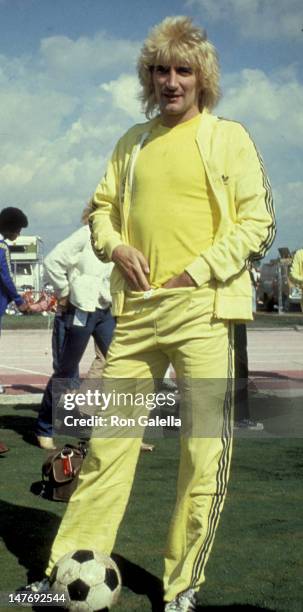 Rod Stewart attends First Annual Rock N Roll Sports Classic on March 12, 1978 at the University of California in Irvine, California.