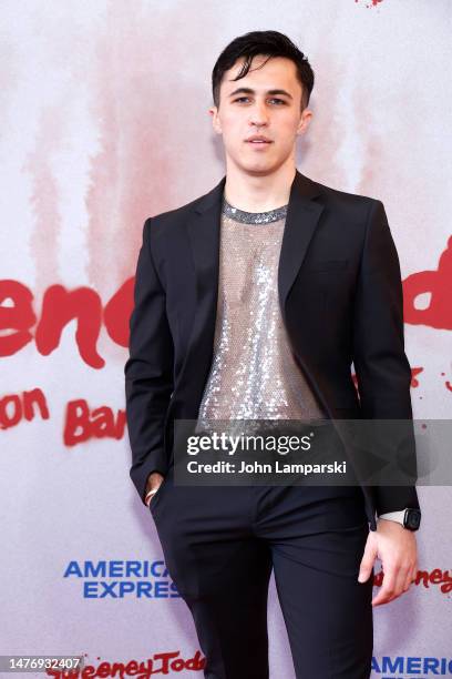 Chris Olsen attends "Sweeney Todd: The Demon Barber Of Fleet Street" Broadway revival opening night at Lunt-Fontanne Theatre on March 26, 2023 in New...