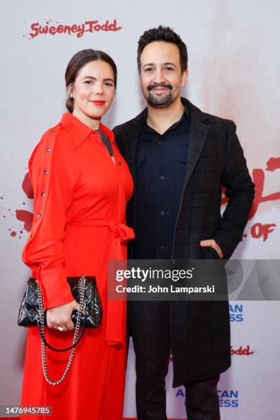 Vanessa Nadal and Lin-Manuel Miranda attend "Sweeney Todd: The Demon Barber Of Fleet Street" Broadway revival opening night at Lunt-Fontanne Theatre...