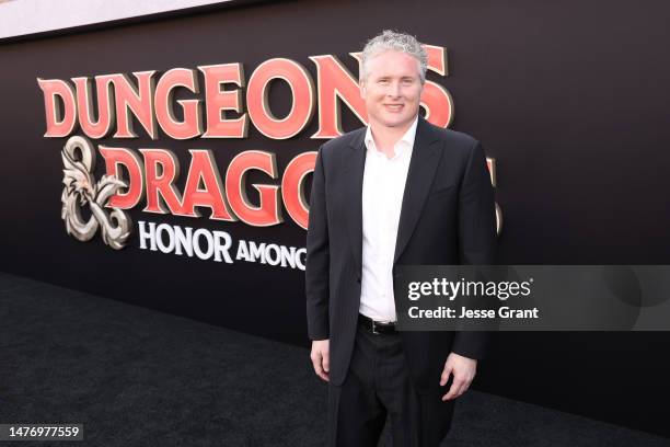 Chris Cocks, CEO of Hasbro attends the Los Angeles Premiere of Paramount Pictures' and eOne's "Dungeons & Dragons: Honor Among Thieves" at the...
