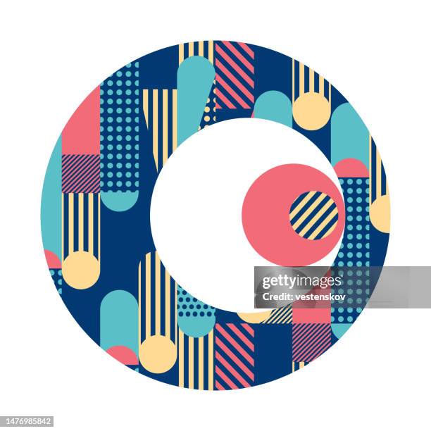 geometric pattern fashionable stylish alphabets typography - letter o stock illustrations