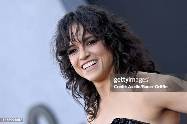 Michelle Rodriguez attends the Los Angeles Premiere of Paramount Pictures' "Dungeons And Dragons: Honor Among Thieves" at Regency Village Theatre on...