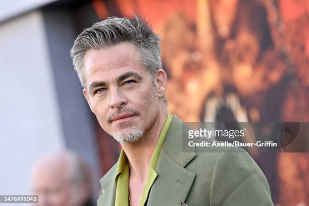 Chris Pine attends the Los Angeles Premiere of Paramount Pictures' "Dungeons And Dragons: Honor Among Thieves" at Regency Village Theatre on March...