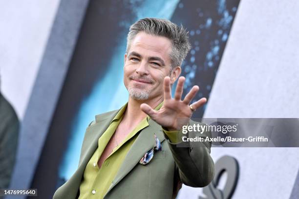 Chris Pine attends the Los Angeles Premiere of Paramount Pictures' "Dungeons And Dragons: Honor Among Thieves" at Regency Village Theatre on March...