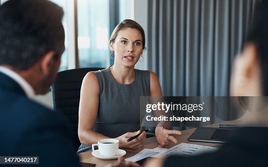 Clients meeting of corporate woman talking of business proposal, negotiation interview or professional advice. Financial advisor, investor or serious people in conference discussion or job leadership
