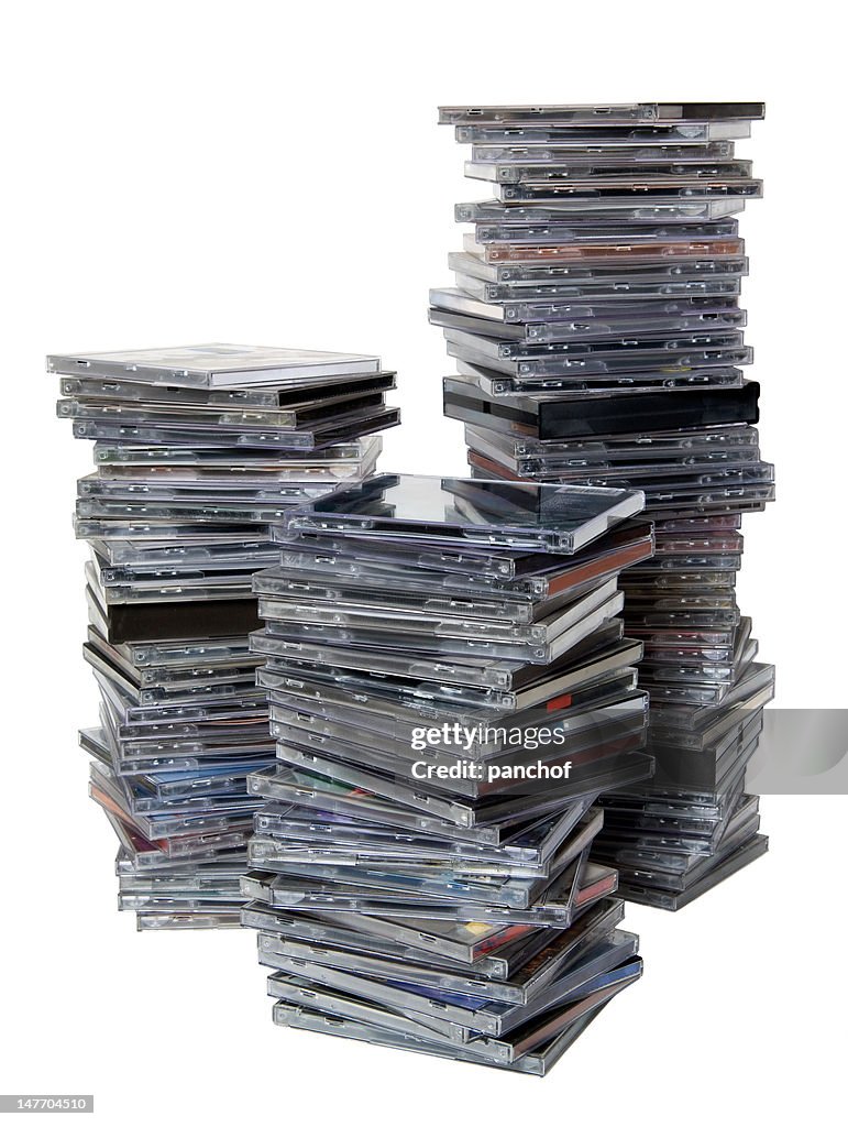 Pila de caja de la CDs