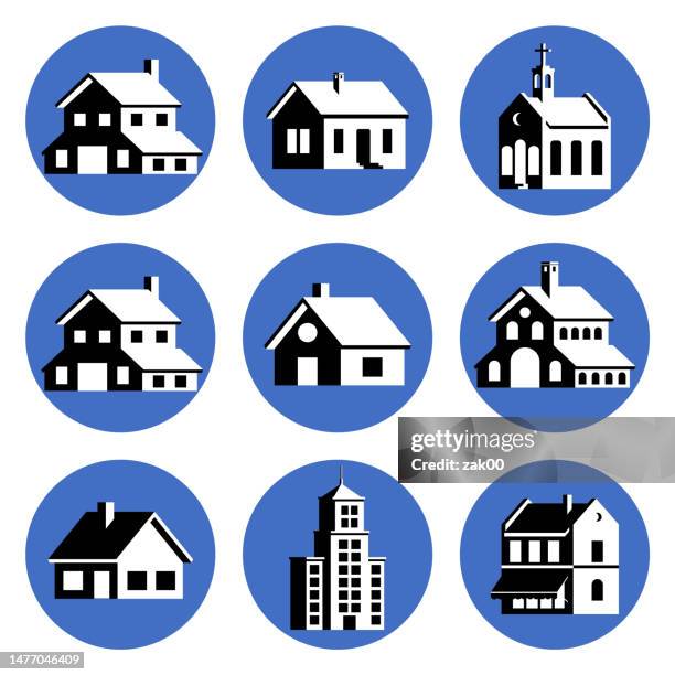 building icons - motel stock illustrations