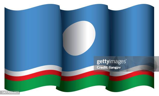 flagge von sacha - republik sacha stock-grafiken, -clipart, -cartoons und -symbole