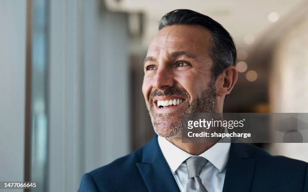 business man, ceo and smile of a corporate lawyer with company vision and success. motivation, happiness and confident law firm manager with blurred background ready for legal work feeling happy - man white background stock pictures, royalty-free photos & images