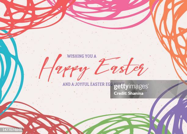 happy easter greeting card - v4 - easter religious background stock illustrations