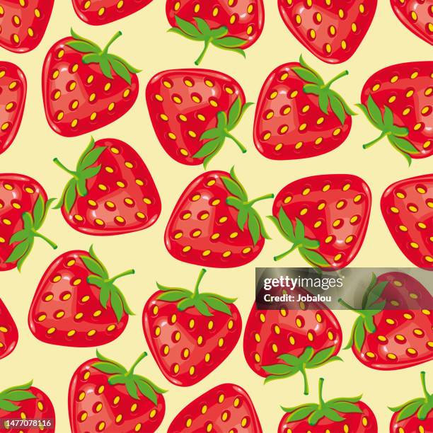 strawberry seamless colorful design pattern - fruit loops stock illustrations