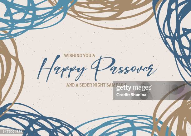 stockillustraties, clipart, cartoons en iconen met happy passover greeting card - v6 - happy passover