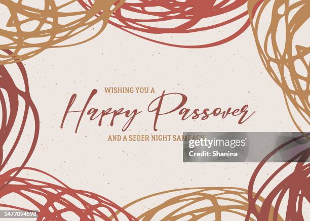 stockillustraties, clipart, cartoons en iconen met happy passover greeting card - v5 - happy passover