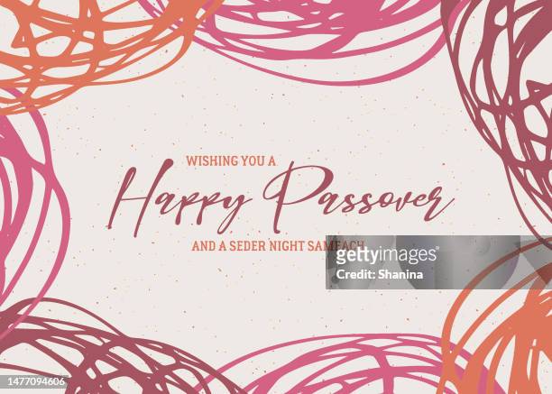 stockillustraties, clipart, cartoons en iconen met happy passover greeting card - v4 - happy passover
