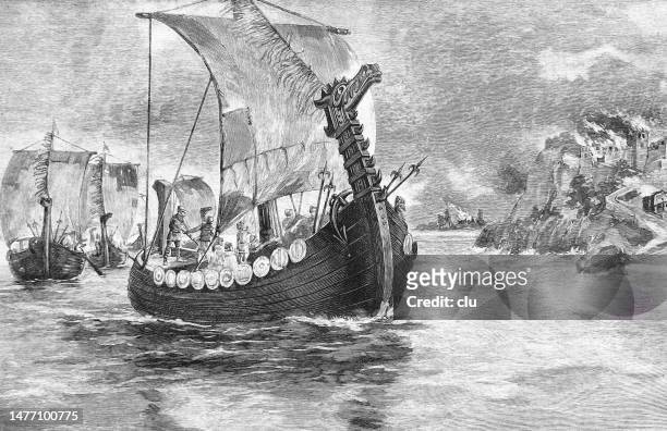 ilustrações, clipart, desenhos animados e ícones de navio viquingue - cultura escandinava