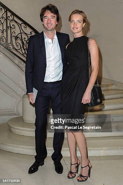 Natalia Vodianova and Antoine Arnault arrive at the Christian Dior Haute-Couture show as part of Paris Fashion Week Fall / Winter 2013 on July 2,...