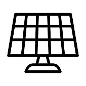Solar Panel Vector Thick Line Icon For Personal And Commercial Use.