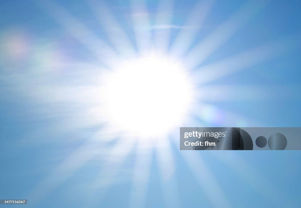 Full bright sun in the sky