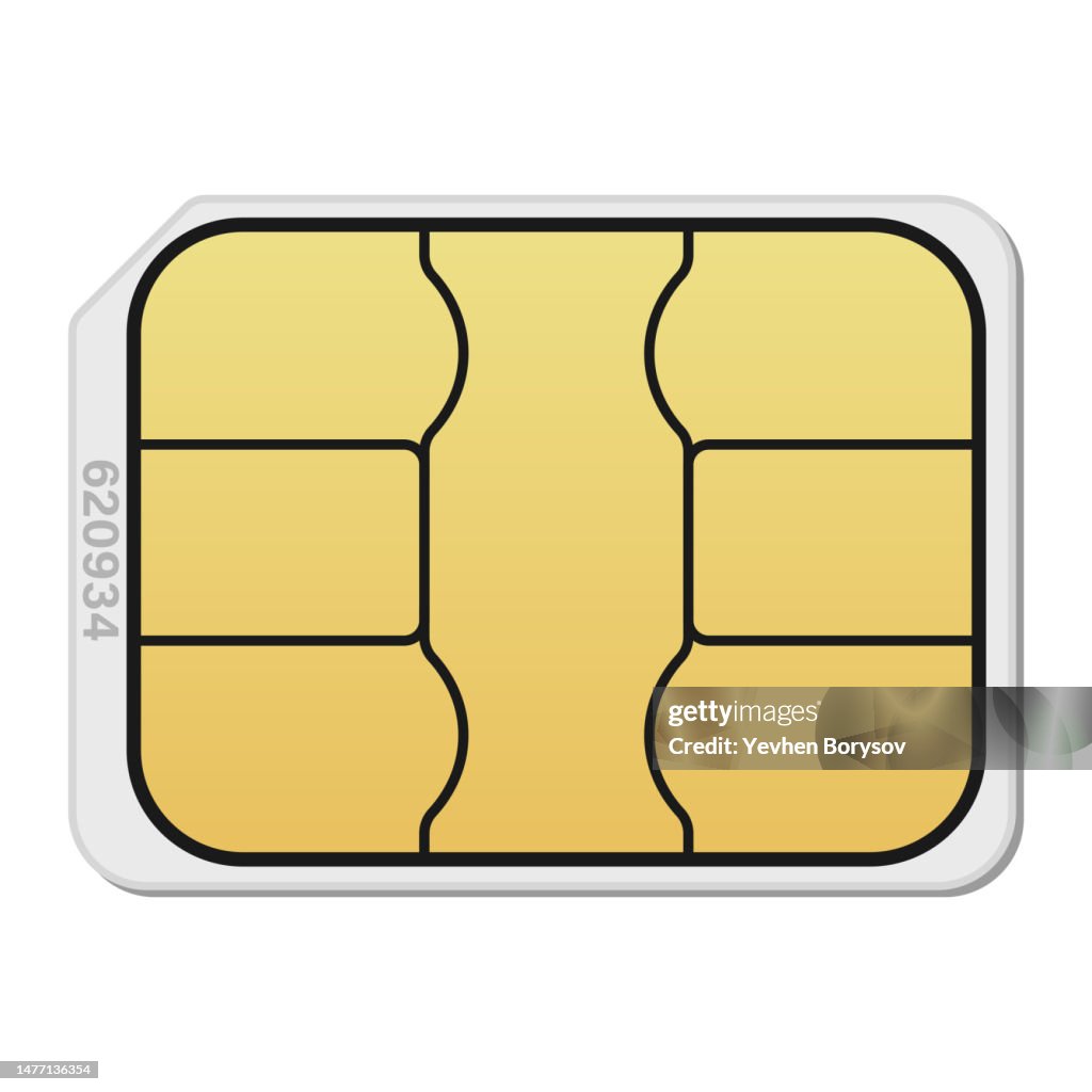 Nano SIM card mockup for smartphone isolated on white background