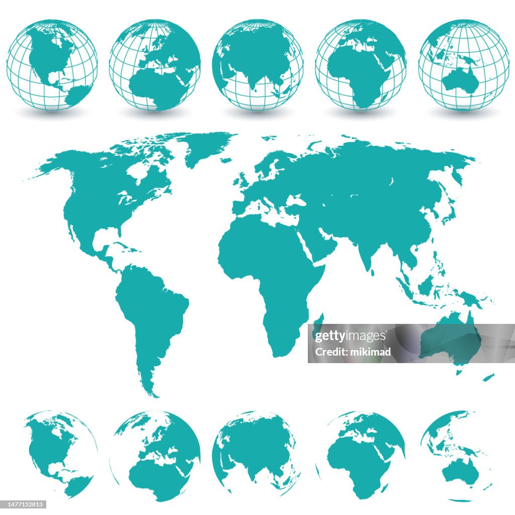 Juego de globos y mapa mundial