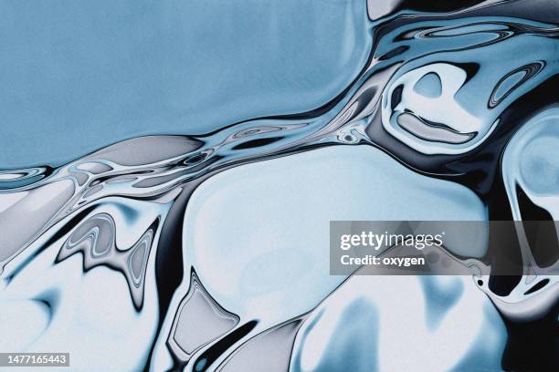 abstract transparent water blob bubbles blue black background. ink design texture background. liquid water oil drop color backdrop - oil flow stockfoto's en -beelden