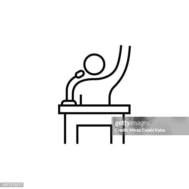 speaker and presentation line icon - inclusive classroom stock illustrations