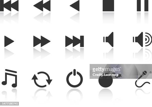 navigation and music icons - volume knob stock illustrations