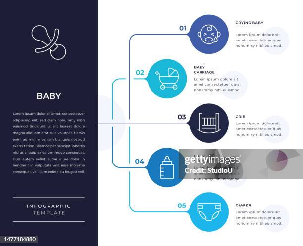 baby infographic design - changing nappy stock illustrations