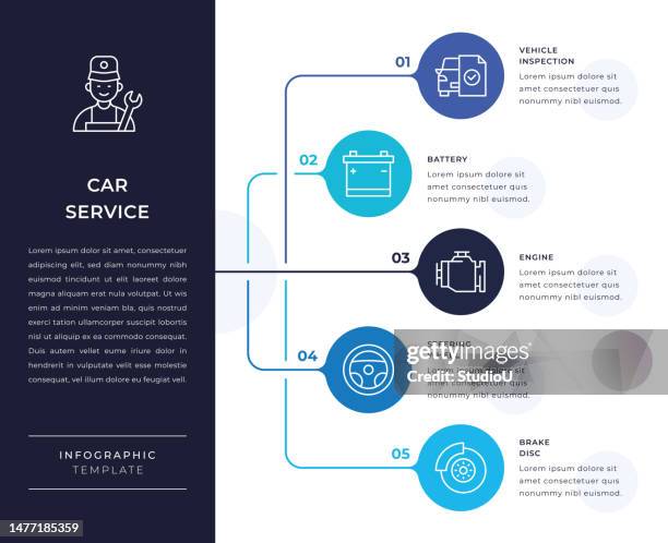 car service infografik design - verdichter stock-grafiken, -clipart, -cartoons und -symbole