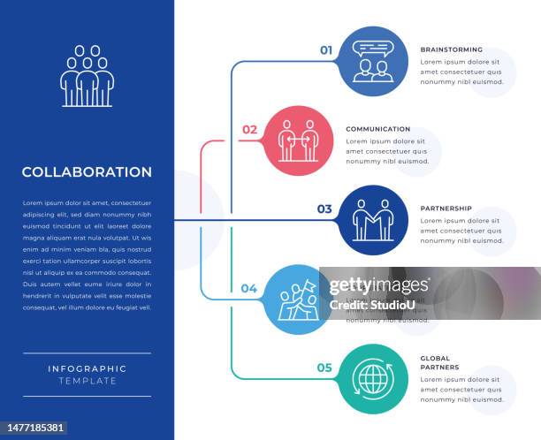 ilustrações de stock, clip art, desenhos animados e ícones de collaboration infographic design - fluxograma