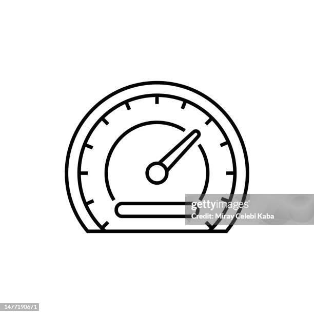 speed meter line icon - speedometer stock illustrations