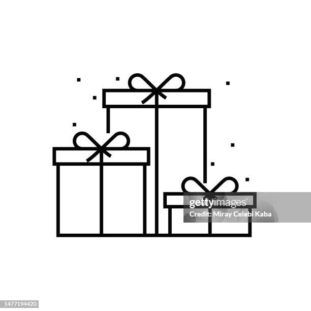 ilustraciones, imágenes clip art, dibujos animados e iconos de stock de caja de regalo de icono - caja de regalo
