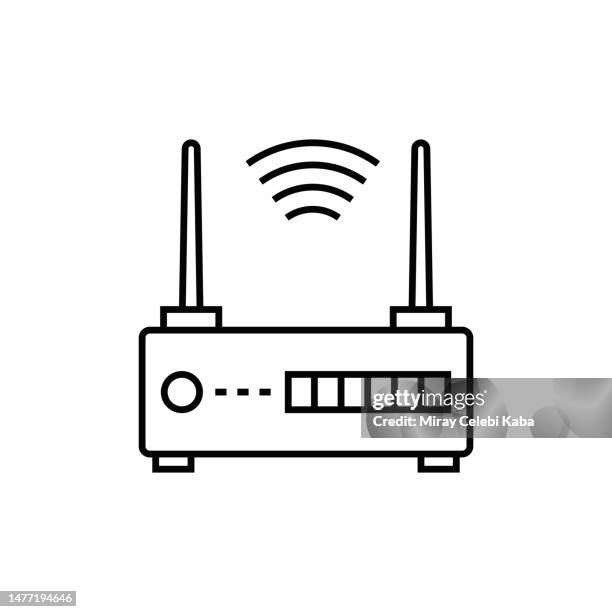 ilustrações de stock, clip art, desenhos animados e ícones de wireless wifi line icon - modem