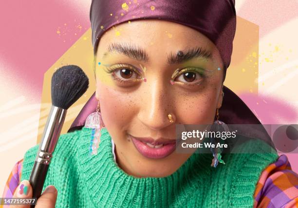 creative makeup - thinking outside the box englische redewendung stock-fotos und bilder