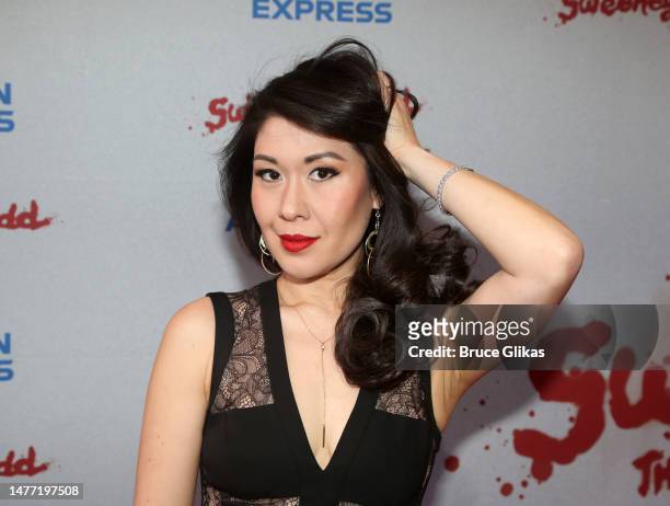 Ruthie Ann Miles poses at the opening night of the new production of Stephen Sondheim's "Sweeney Todd" on Broadway at The Lunt-Fontanne Theatre on...