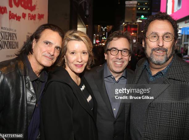 Matte Osian, Linda Emond, Mark Harris and Tiny Kushner pose at the opening night of the new production of Stephen Sondheim's "Sweeney Todd" on...