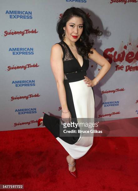 Ruthie Ann Miles poses at the opening night of the new production of Stephen Sondheim's "Sweeney Todd" on Broadway at The Lunt-Fontanne Theatre on...