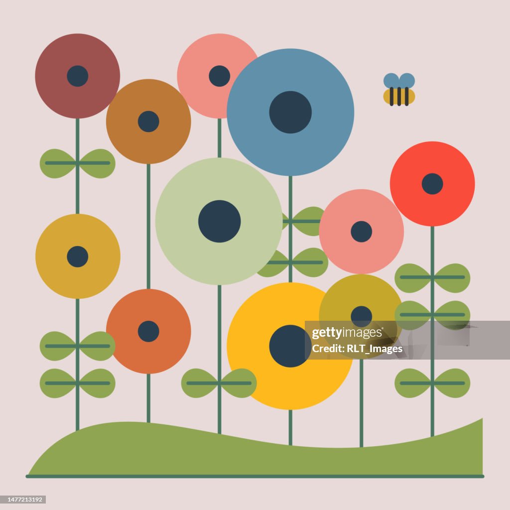 Colorful Geometric Spring Flowers High-Res Vector Graphic - Getty Images