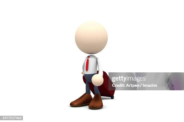 3d, cg, person, anthropomorphism, character, object, illustration - rolling suitcase stock illustrations