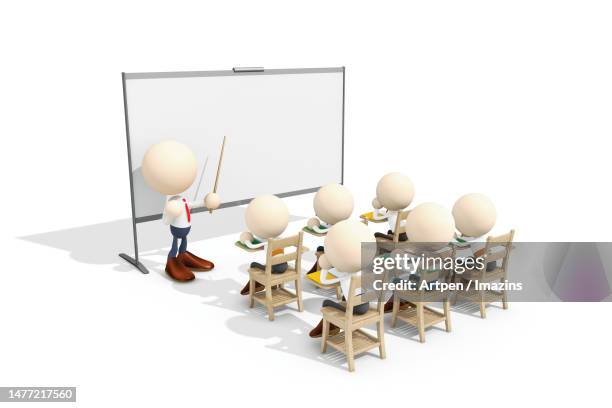 3d, cg, person, anthropomorphism, character, object, illustration - teacher explaining stock illustrations