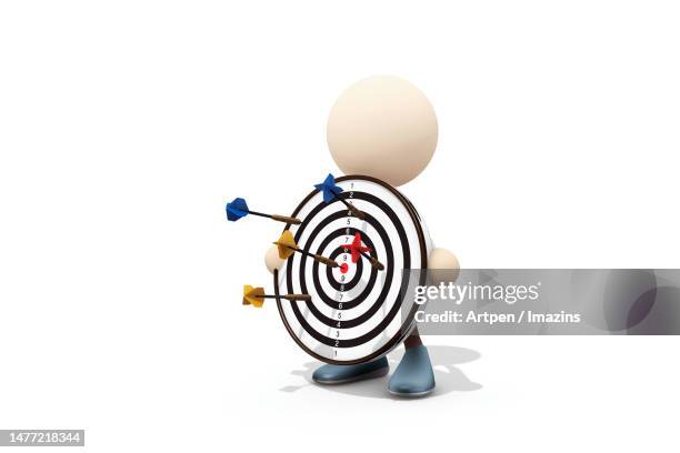 3d, cg, person, anthropomorphism, character, object, illustration - throwing darts stock illustrations